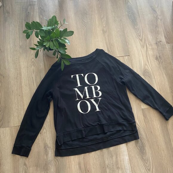 Banana Republic Black “Tomboy” Graphic Sweatshirt - Picture 1 of 10